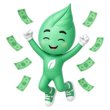 Minty celebrating being paid