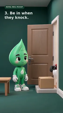 Minty at the front door with a boxed phone, waiting for the Royal Mail pickup
